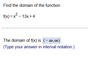Domain of polynomial function