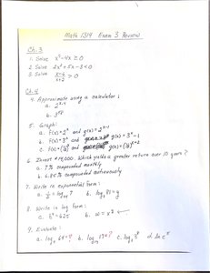 Exam 3 Review Worksheet Page 1