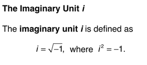 Definition of the imaginary unit i