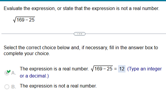 Evaluating square root after simplifying inside