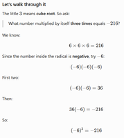 Rule for even and odd roots of negative numbers