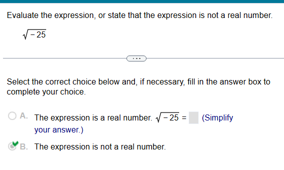 Evaluating square root of negative number