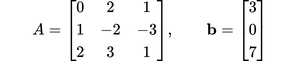 System requiring partial pivoting