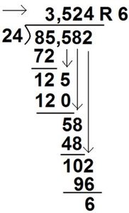 Long division algorithm example