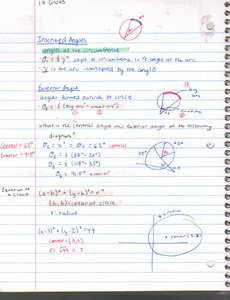 Central and inscribed angle diagrams