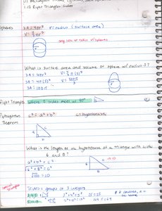 Right triangle and Pythagorean theorem diagram