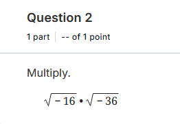 Multiply square roots of negative numbers