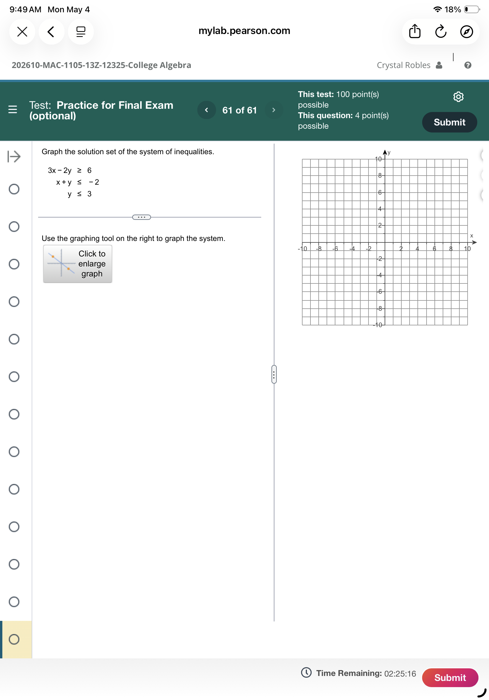 Graphing system of inequalities on coordinate plane