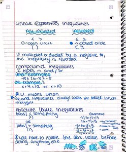 Linear inequalities, compound inequalities, and absolute value inequalities