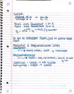 Slope, parallel and perpendicular lines