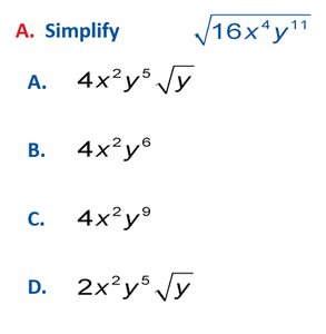 Practice radical simplification