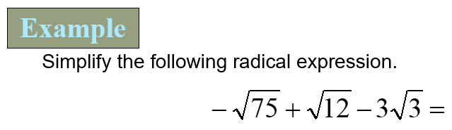 Example of adding radicals