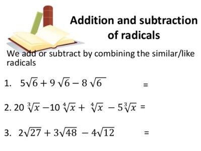 Practice problems for adding radicals