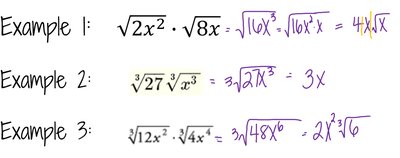 Answers for multiplying radicals