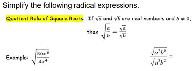 Quotient rule for radicals