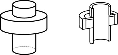 Container with different cylindrical sections