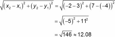 Distance calculation example