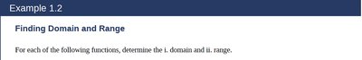 Finding domain and range example