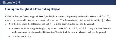 Free-falling object example