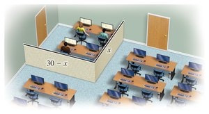 Diagram of testing center with partition