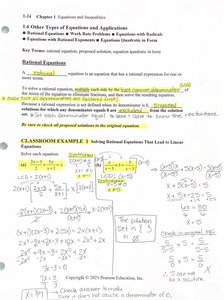 Solving rational equations example with LCD and solution check