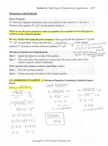 Solving equations with radicals example and solution check
