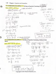 Solving equations with two radicals example and solution check