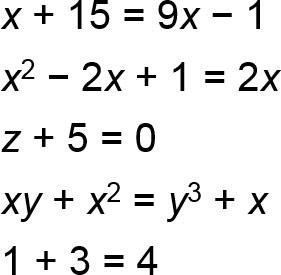 Examples of equations