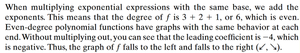 Explanation of degree and leading coefficient