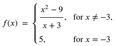 Piecewise function with removable discontinuity
