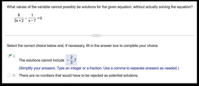 Rational equation with denominators