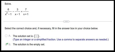 Rational equation with empty solution set