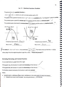 Quadratic functions and parabola properties