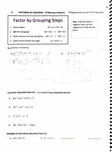 Factoring by grouping steps and practice