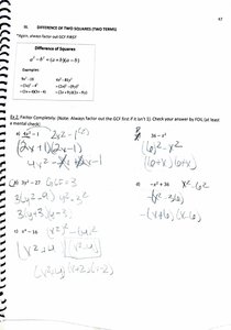 Difference of squares factoring examples