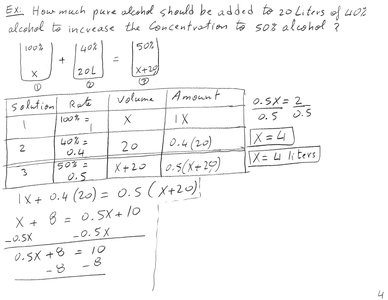 Mixture problem setup and solution
