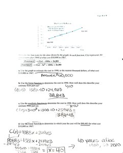Application of linear equations to cost modeling