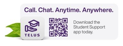 TELUS Student Support app QR code and download info
