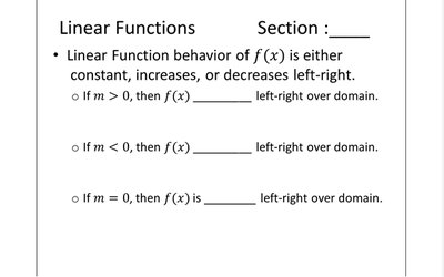 Linear function behavior