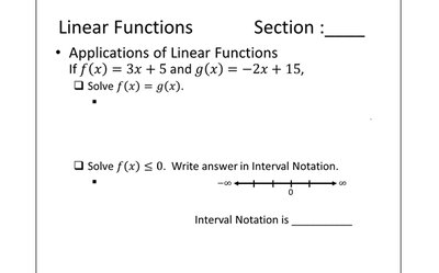 Linear function applications