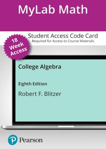 MyLab Math with Pearson eText Access Code for College Algebra, 8th Edition, Robert F. Blitzer