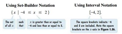 Set-builder and interval notation