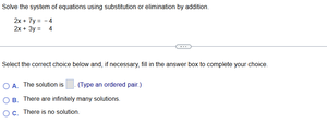 System of equations for elimination