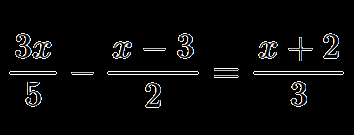 Linear equation with fractions example