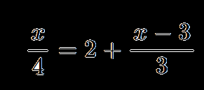 Linear equation with fractions example 4
