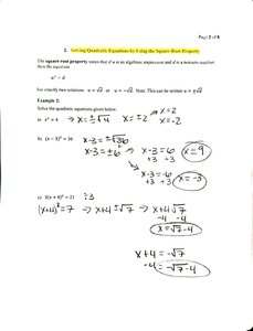 Square root property example