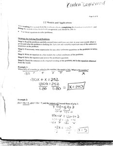Example of solving a word problem