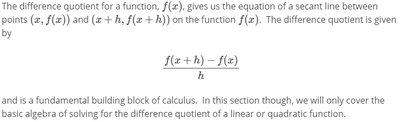 Difference quotient definition
