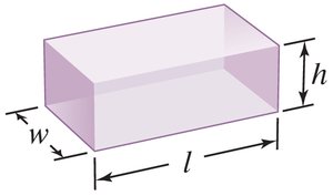 Rectangular solid with labeled dimensions l, w, h