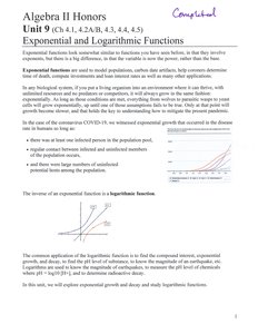 Introduction to exponential and logarithmic functions with graphs